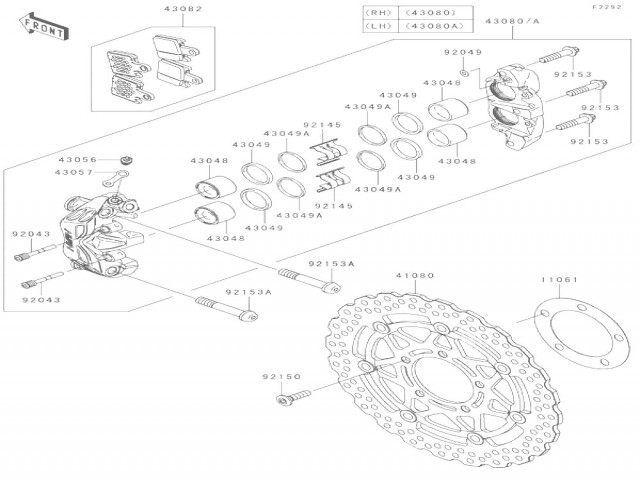 Tornillo pinza freno delantera Kawasaki Zx6 r 600 cc 2007 - 2008