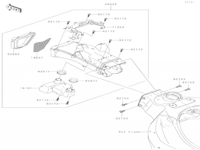 Goma rejilla ram air(solo goma) Kawasaki Zx6 r 600 cc 2007 - 2008