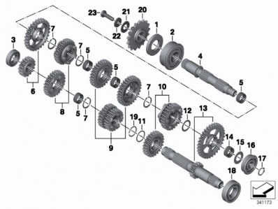 EJE PRIMARIO DEL CAMBIO Bmw F800 gs 800 cc 2008 - 2012