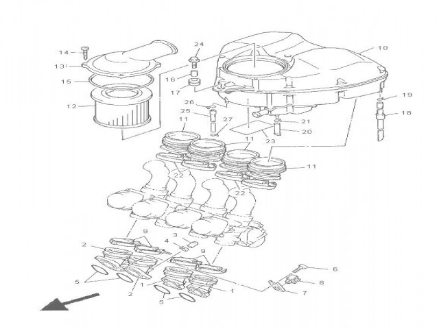 CAJA FILTRO AIRE Yamaha Xj 900 diversion 1992 - 2000