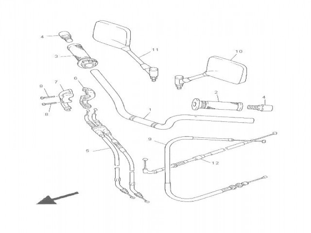 Retrovisor izquierdo Yamaha Xj 900 diversion 1992 - 2000