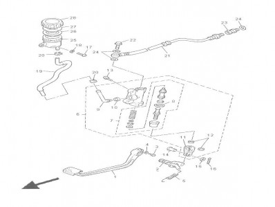 Latiguillo freno trasero Yamaha Xj 900 diversion 1992 - 2000