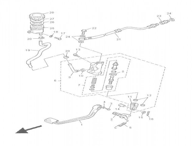 Latiguillo freno trasero Yamaha Xj 900 diversion 1992 - 2000