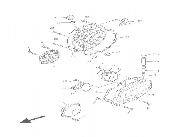 Tapa embrague  Yamaha Xj 900 diversion 1992 - 2000