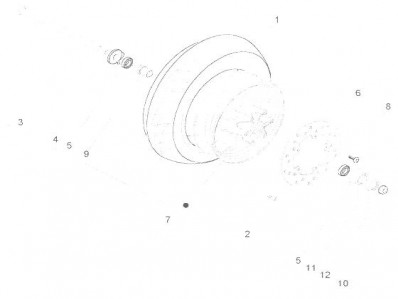 Eje rueda delantera Piaggio Fly 2t 50 2003-2010