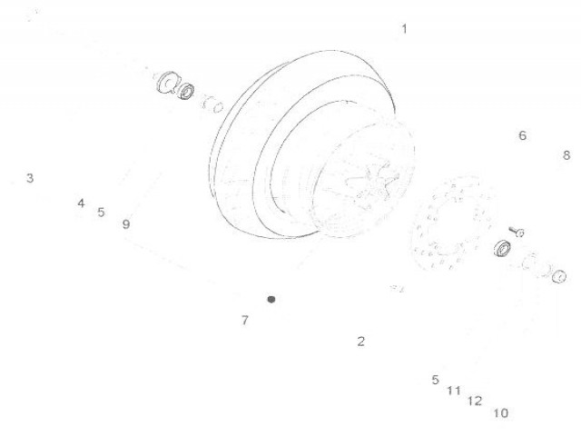 Eje rueda delantera Piaggio Fly 2t 50 2003-2010