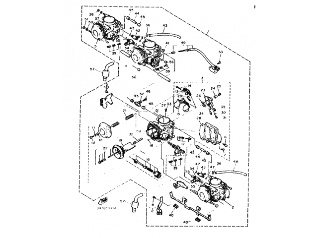 Bateria carburadores YAMAHA FZR 1000 1992-1993 Recambio Ocasion