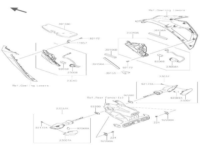 INTERMITENTE TRASERO IZQUIERDO Kawasaki Ninja 400 2018 - 2020