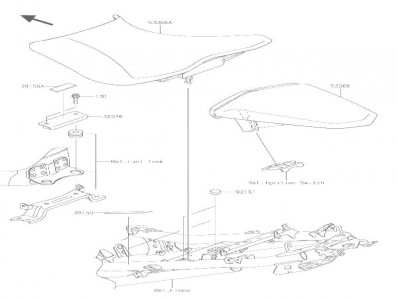 ASIENTO PASAJERO Kawasaki Ninja 400 2018 - 2020