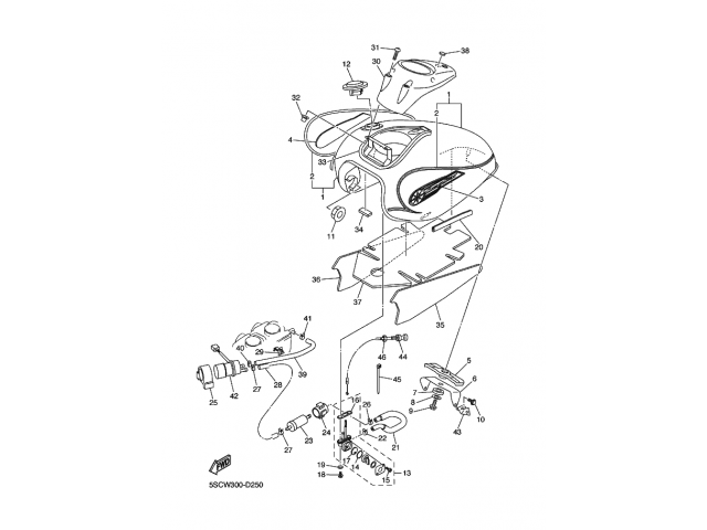 Deposito gasolina negro YAMAHA DRAG 650 1995-2002 Recambio Ocasion