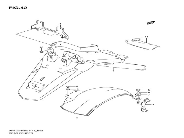 ALETA PASE RUEDA INFERIOR Suzuki An 125 2005 - 2017