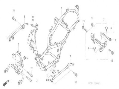 SOPORTE SUELO DERECHO Honda Dylan 125 2002-2008