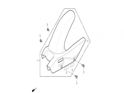 ALETA PASE RUEDA INFERIOR Daelim Roadwin 250 r 2012 - 2015