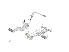 PEDAL FRENO TRASERO Daelim Roadwin 250 r 2012 - 2015