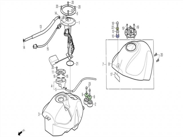 CUBRE DEPÓSITO Daelim Roadwin 250 r 2012 - 2015