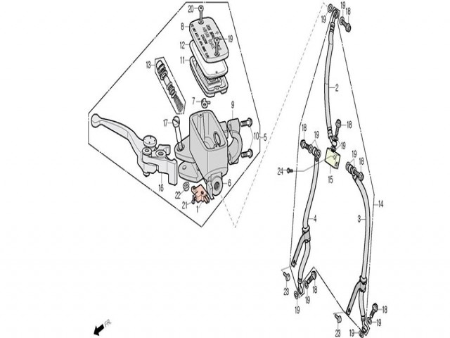 BOMBA FRENO DELANTERO Daelim Roadwin 250 r 2012 - 2015