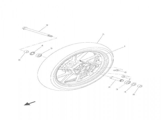 EJE RUEDA DELANTERA Yamaha Xsr 700 2018 - 2020