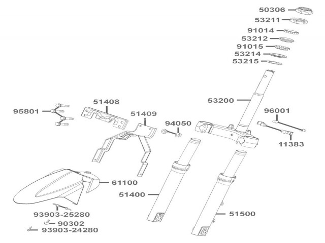 Barra completa izquierda Kymco People 125 2006-2009