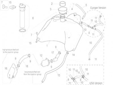 AFORADOR DEPOSITO GASOLINA Aprilia Sr h2o 50 new 2004 - 2009