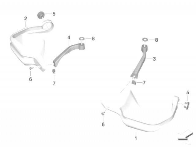 CUBRE MANETAS DERECHO Bmw  r 1200gs lc 2013 - 2018