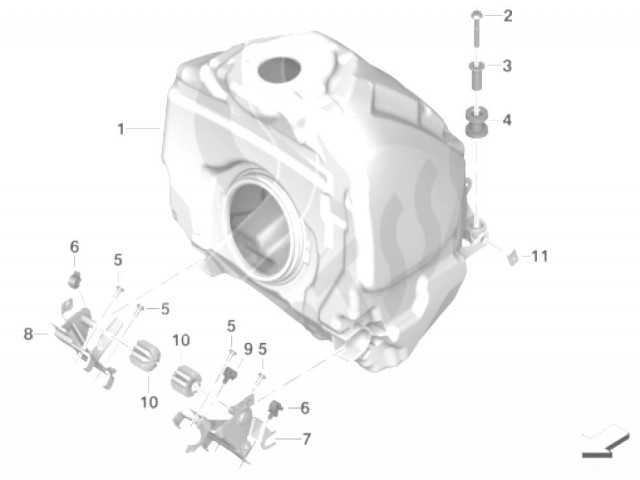 SOPORTE DEPOSITO GASOLINA IZQUIERDO  Bmw  r 1200gs lc 2013 - 2018