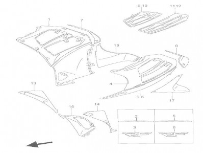 AIREADOR INFERIOR DERECHO Suzuki Rf 600 1993-1995