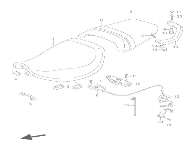 ASIENTO PASAJERO Suzuki Rf 600 1993-1995