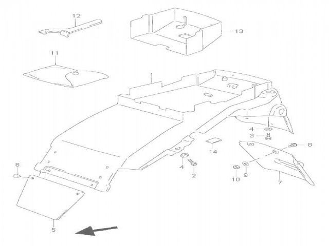 ALETA PORTA MATRÍCULA Suzuki Rf 600 1993-1995