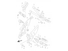 Estribera trasera izquierda Suzuki gsx 750 r 1994 - 1996