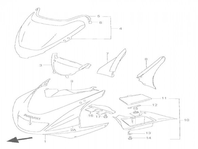 PUNTA CARENADO SUPERIOR DERECHA Suzuki Rf 600 1993-1995