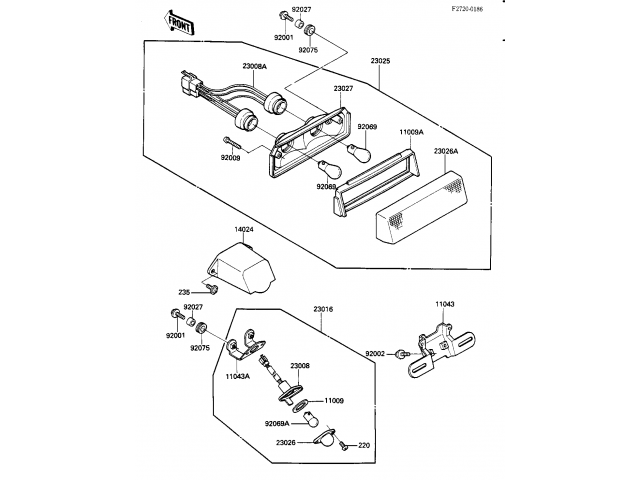 Piloto trasero KAWASAKI GPZ 500 1987-1993  moto