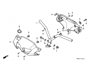 Embellecedor manillar trasero HONDA SFX 50 1995-2001 Recambio Ocasion