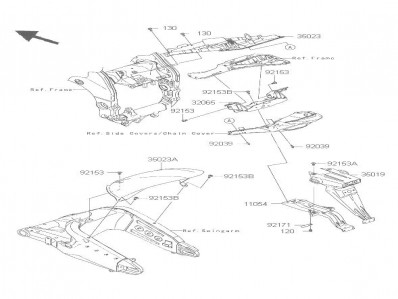 ALETA PORTA BATERÍA Kawasaki Zx10 r 1000 cc 2008 - 2009
