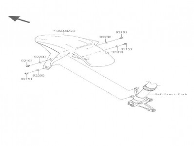 ALETA DELANTERA Kawasaki Zx10 r 1000 cc 2008 - 2009