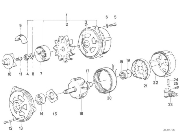 SILEMBLOCK ALTERNADOR Bmw K100 rs 8V 1000 cc 1983 - 1988