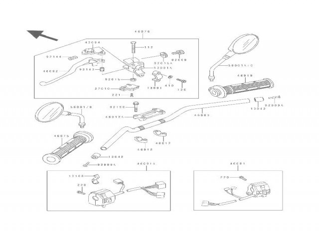 TORRETAS DE MANILLAR Kawasaki Zephyr 550 1990-1992