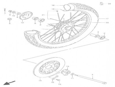 EJE RUEDA DELANTERA Suzuki Gn 250 1988-1993
