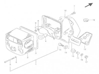 ALETA PORTA MATRÍCULA Suzuki Gn 250 1988-1993