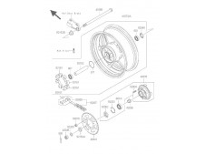 EJE RUEDA TRASERA Kawasaki Z 750 y z s 750 2004 - 2007
