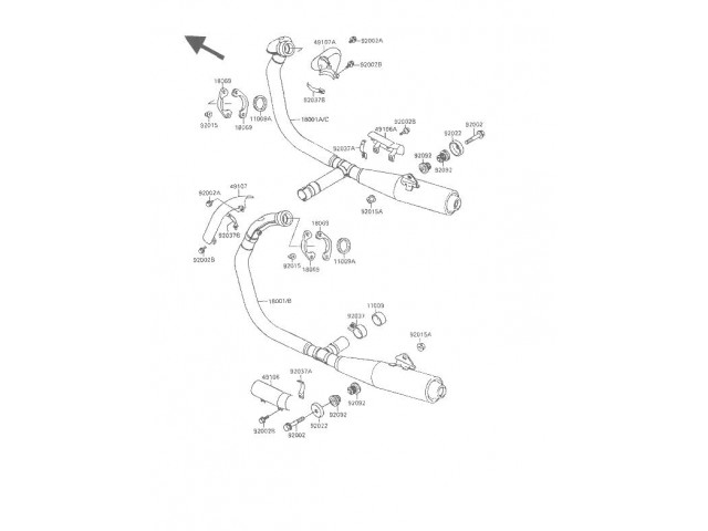 Embellecedor colector Kawasaki Vulcan 500 1989-1995