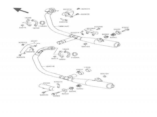 Embellecedor trasero izquierdo Kawasaki Vulcan 500 1989-1995