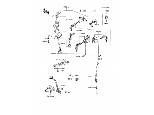 CERRADURAS COMPLETAS Kawasaki Gpz 600 1985-1989