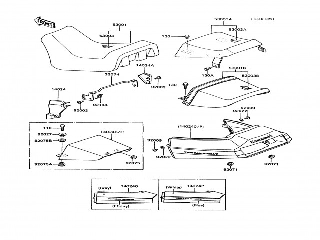 ASIENTO PASAJERO Kawasaki Gpz 600 1985-1989
