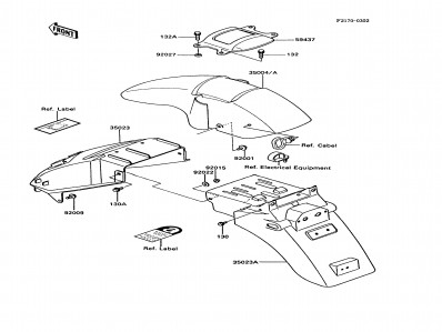 ALETA PORTA MATRÍCULA Kawasaki Gpz 600 1985-1989