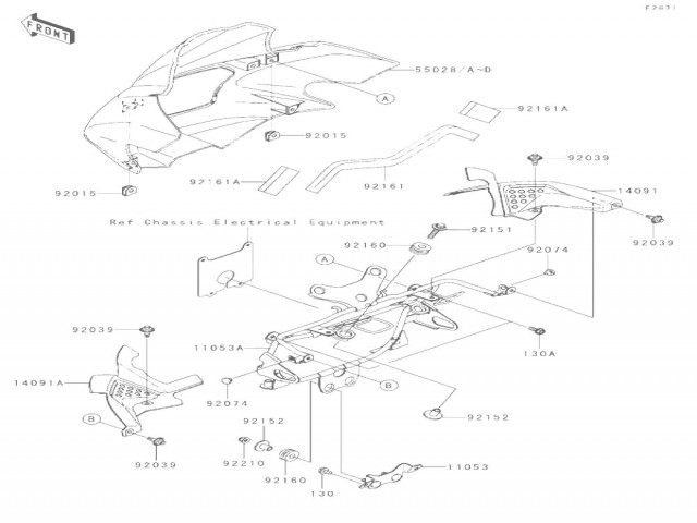 BANDEJA DERECHA NAKED Kawasaki Z 750 y z s 750 2004 - 2007