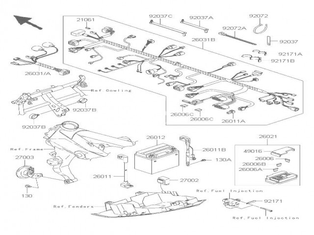 CAJA DE FUSIBLES Kawasaki Z 750 y z s 750 2004 - 2007