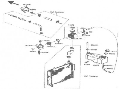 DEPÓSITO ANTICONGELANTE Kawasaki Zx10 1000 cc 1988 - 1990
