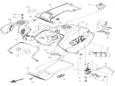 EMBELLECEDOR REJILLA DEPOSITO Yamaha Xt e 600 1990-1994