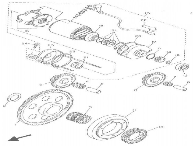 BENDIX DE ARRANQUE COMPLETO ORIGINAL Yamaha Xt e 600 1990-1994