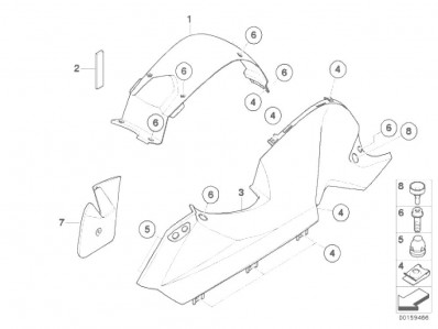 CARENADO SUPERIOR DERECHO Bmw F800s 800 cc 2006 - 2009